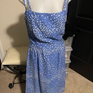 Blue Heart Print Dress